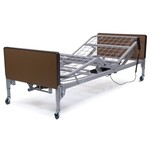Patriot Semi-Electric Bed with 1633-Reversible Foam Mattress and Half Chrome Rails