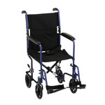 Nova LIGHTWEIGHT TRANSPORT CHAIR - 17" WITH SWING AWAY FOOTREST - BLUE