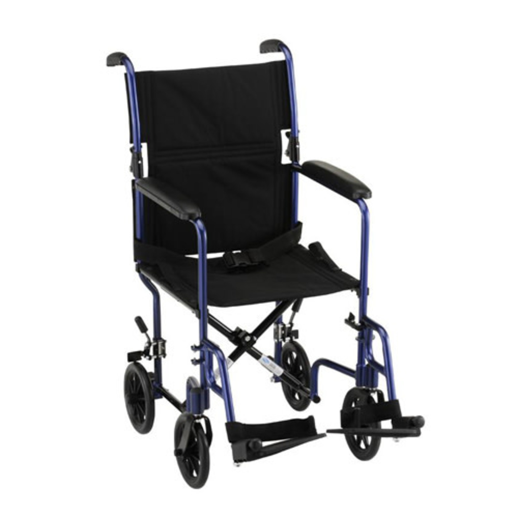 Nova LIGHTWEIGHT TRANSPORT CHAIR - 17" WITH SWING AWAY FOOTREST - BLUE