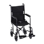 Nova LIGHTWEIGHT TRANSPORT CHAIR - 19" WITH SWING AWAY FOOTREST - BLACK