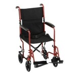 Nova LIGHTWEIGHT TRANSPORT CHAIR - 19" WITH SWING AWAY FOOTREST - RED