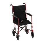 Nova LIGHTWEIGHT TRANSPORT CHAIR - 17" WITH SWING AWAY FOOTREST - RED