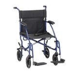 Nova ULTRA LIGHTWEIGHT TRANSPORT CHAIR - 19" WITH SWING AWAY FOOTREST - BLUE