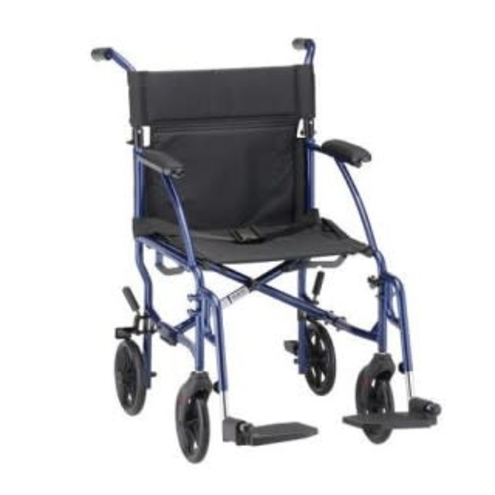 Nova ULTRA LIGHTWEIGHT TRANSPORT CHAIR - 19" WITH SWING AWAY FOOTREST - BLUE