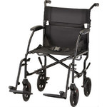 Nova ULTRA LIGHTWEIGHT TRANSPORT CHAIR - 19" WITH SWING AWAY FOOTREST - BLACK