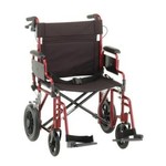 Nova HEAVY DUTY TRANSPORT CHAIR WITH 12" WHEELS, HAND BRAKES, REMOVABLE ARMS - 22" EXTRA WIDE WITH SWING
