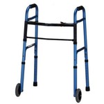 Nova Folding Walker With 5" Wheels - Blue