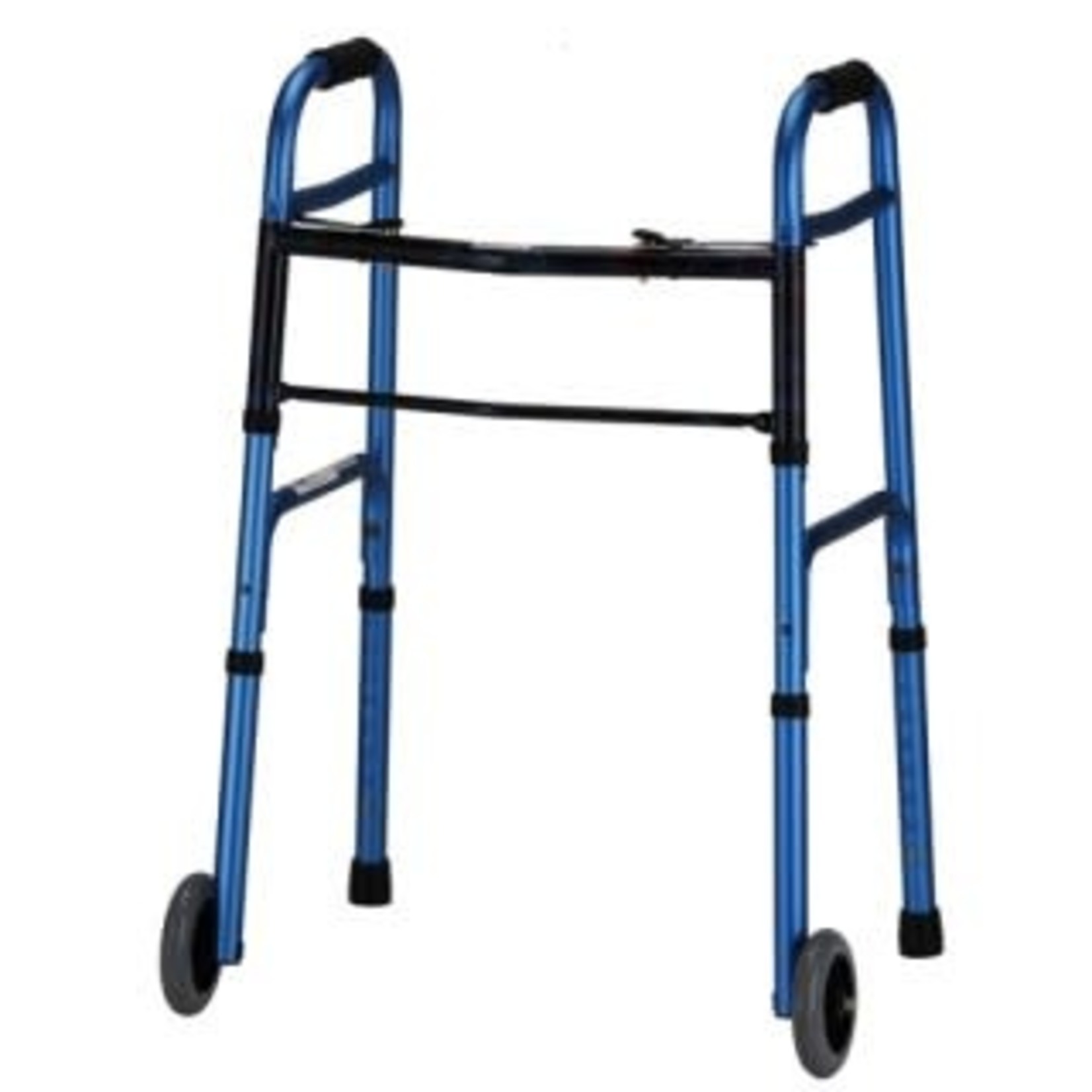 Nova Folding Walker With 5" Wheels - Blue