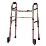 Nova Folding Walker With 5" Wheels - Pink With Floral Print