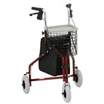 Nova TRAVELER 3 WHEEL ROLLING WALKER RED