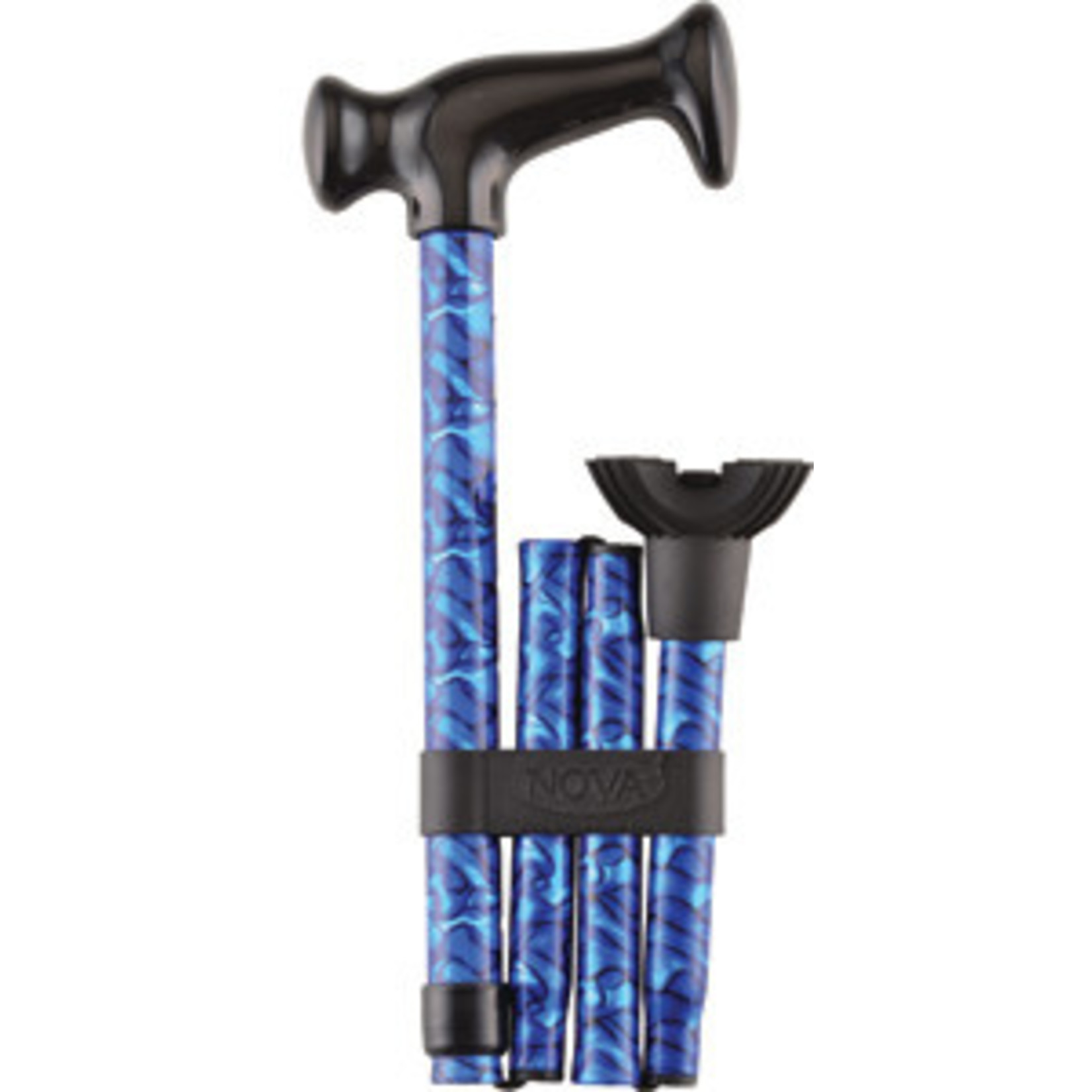 FOLDING CANE QT BLUE WAVES