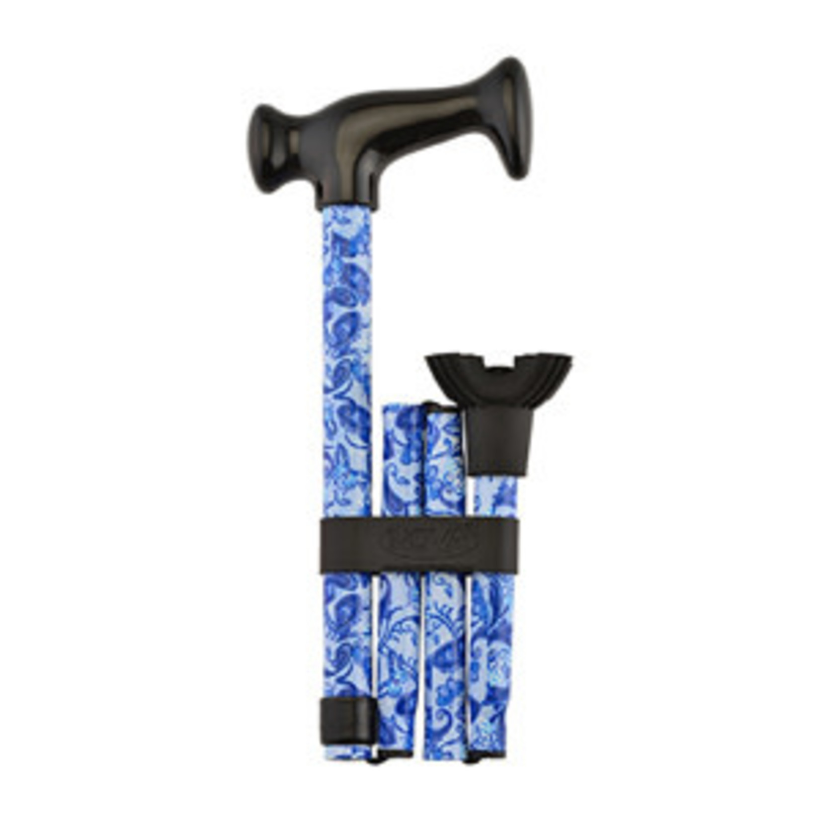 FOLDING CANE QT BLUE PORCELAIN