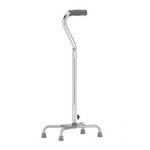 QUAD CANE LARGE BASE SILVER