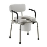 Nova DROP ARM COMMODE PADDED GRAY