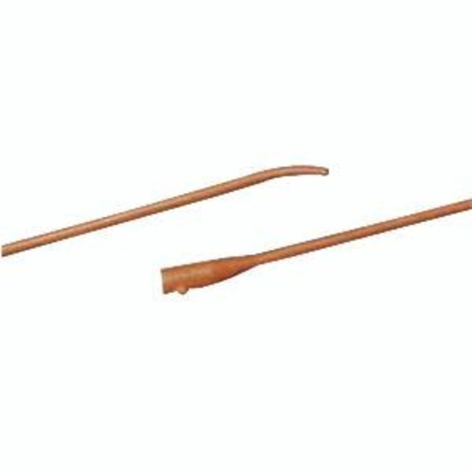 Bard Tiemann Red Rubber Coude Tip Urethral Catheter, Two Eyes, 14Fr 16"