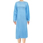 Over-the-Head Protective Procedure Gown McKesson One Size Fits Most Blue NonSterile AAMI Level 2 Disposable 75/CS