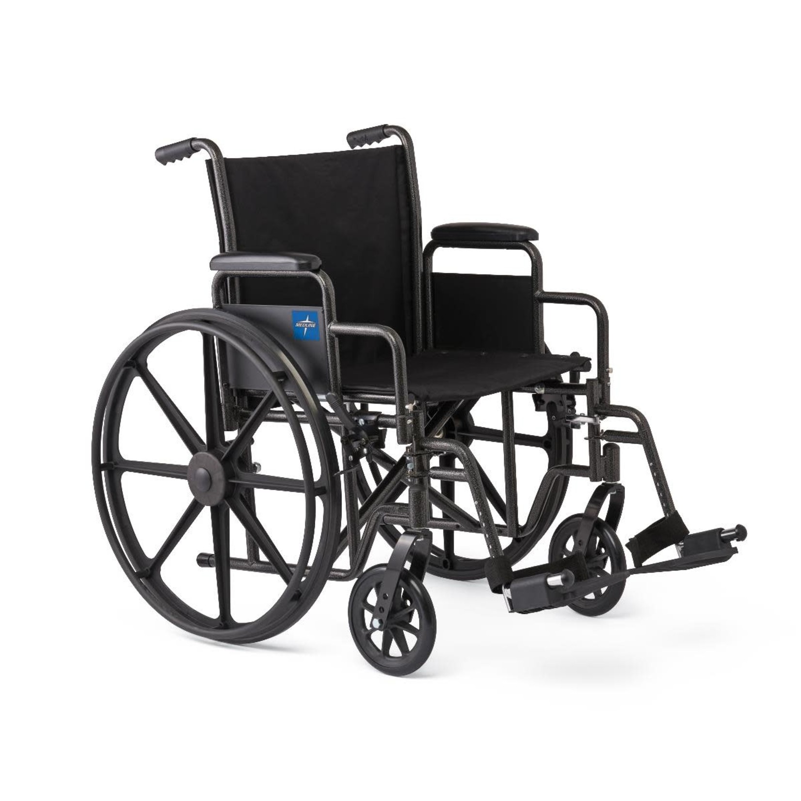 Wheelchairs: K1 Basic Wheelchair with Swing-Back Desk-Length Arms and Swing-Away Leg Rests, 16"