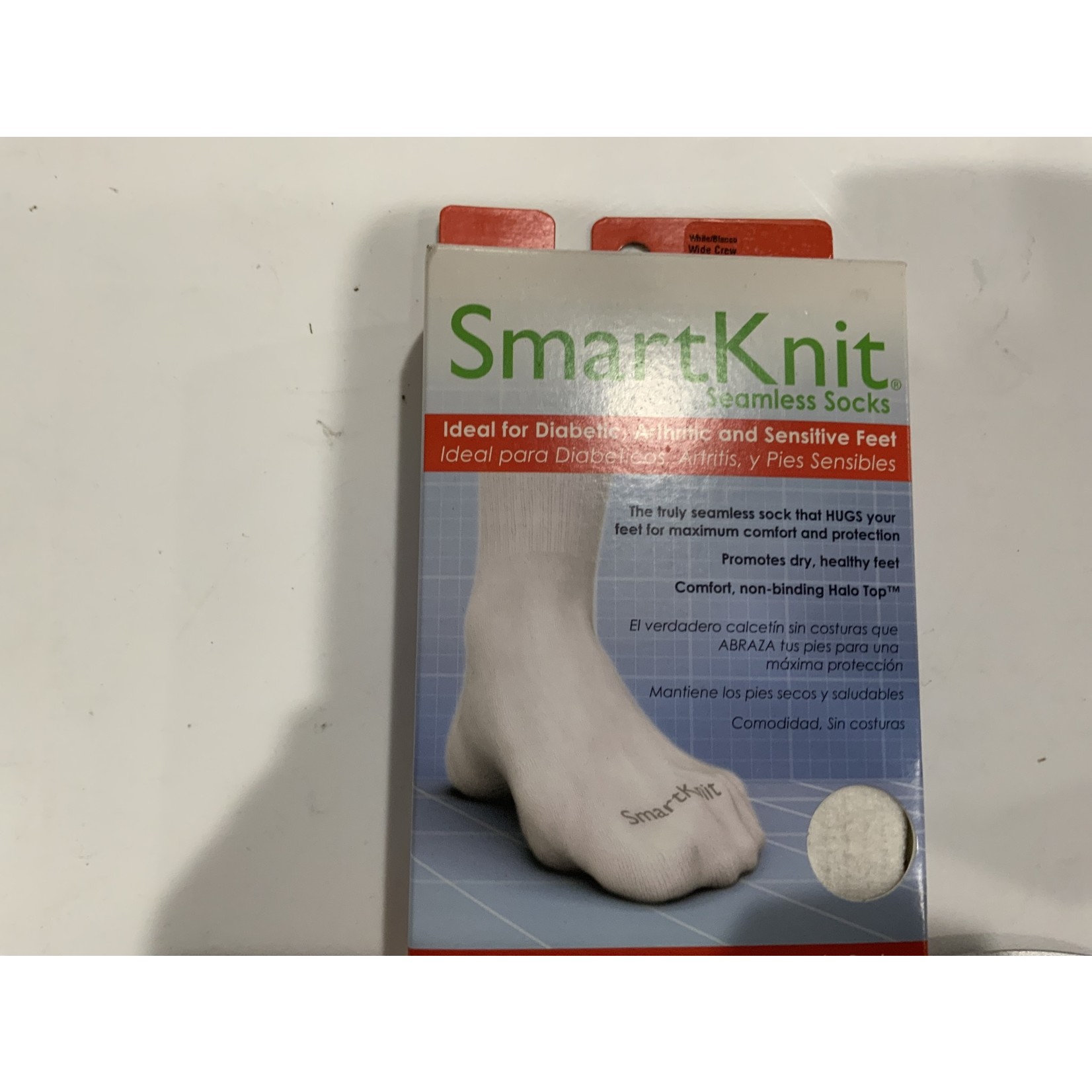 Smart Knit Seamless Sock White XL 13+