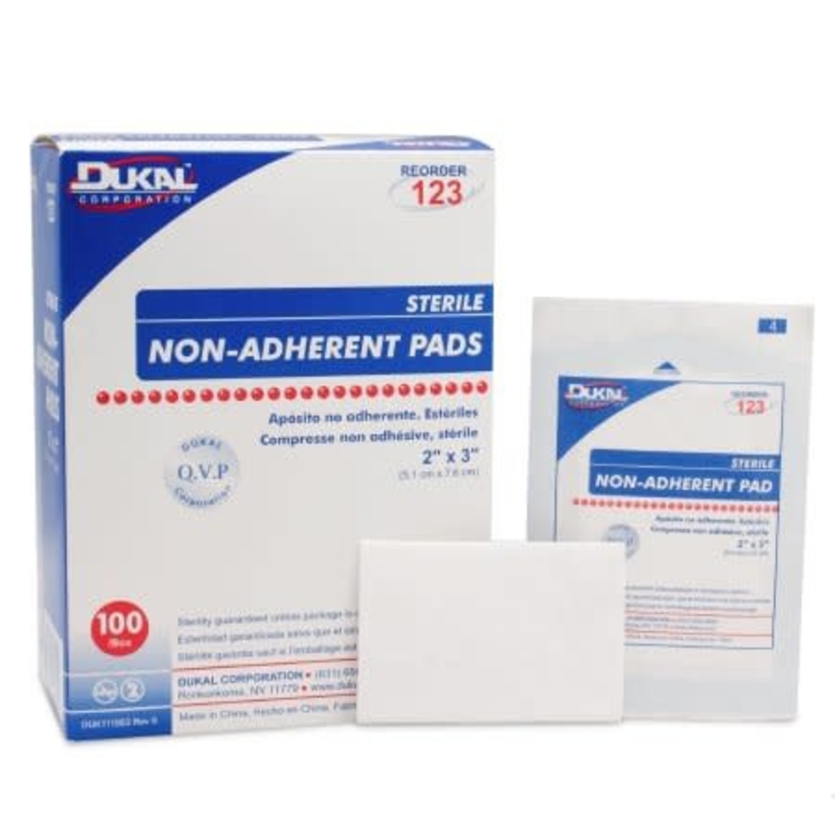 Non-Adherent Dressing Dukal™ Rayon / Polyester 2 X 3 Inch Sterile 100/Box