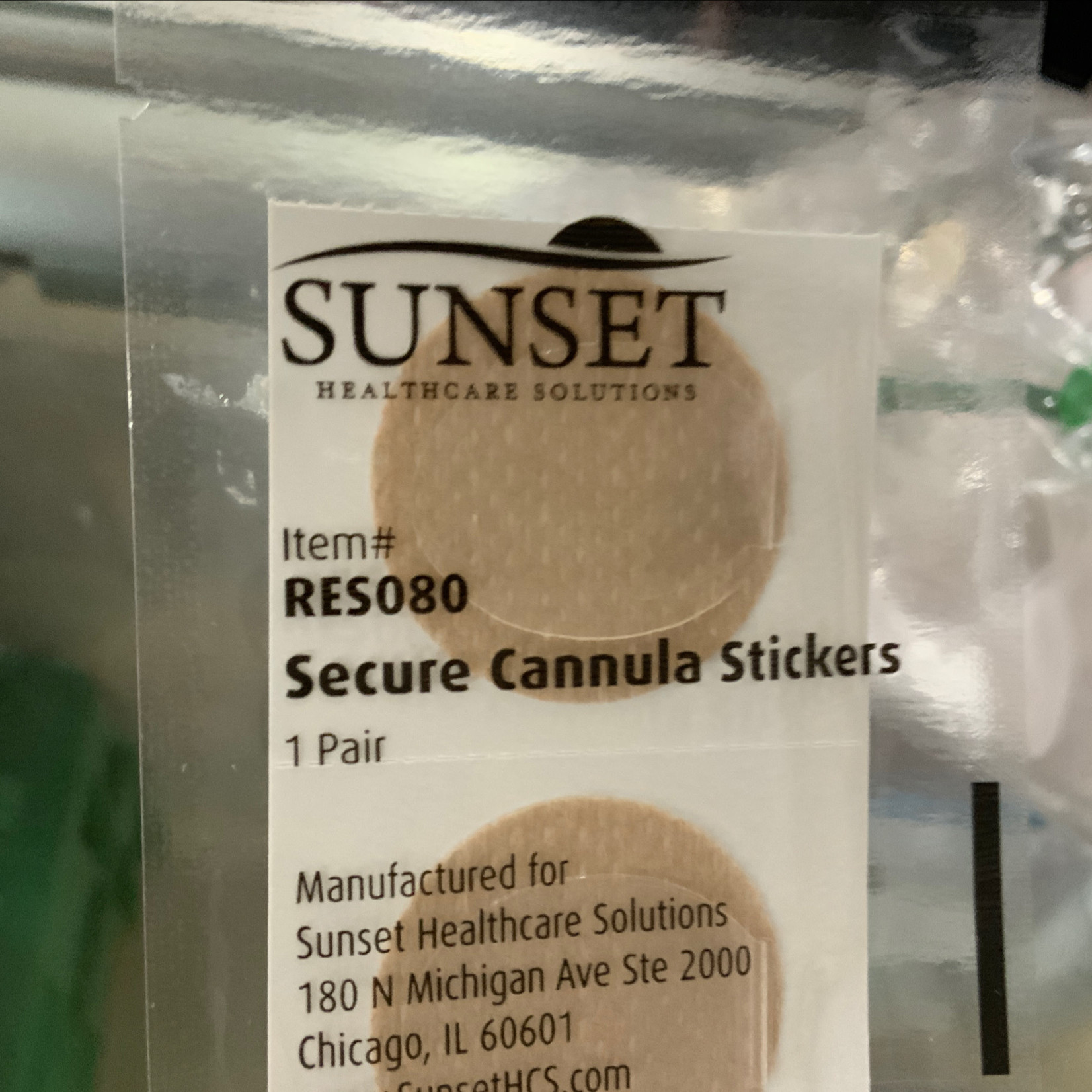 Sunset Health care Soutions Secure Cannula Stickers - 1 pair