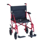 Nova ULTRA LIGHTWEIGHT TRANSPORT CHAIR - 19" WITH SWING AWAY FOOTREST - RED