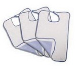 Velcro® Impervious Extra Long Terry Cloth Adult Bib, 21" x 33", White, Hook and Loop Closure