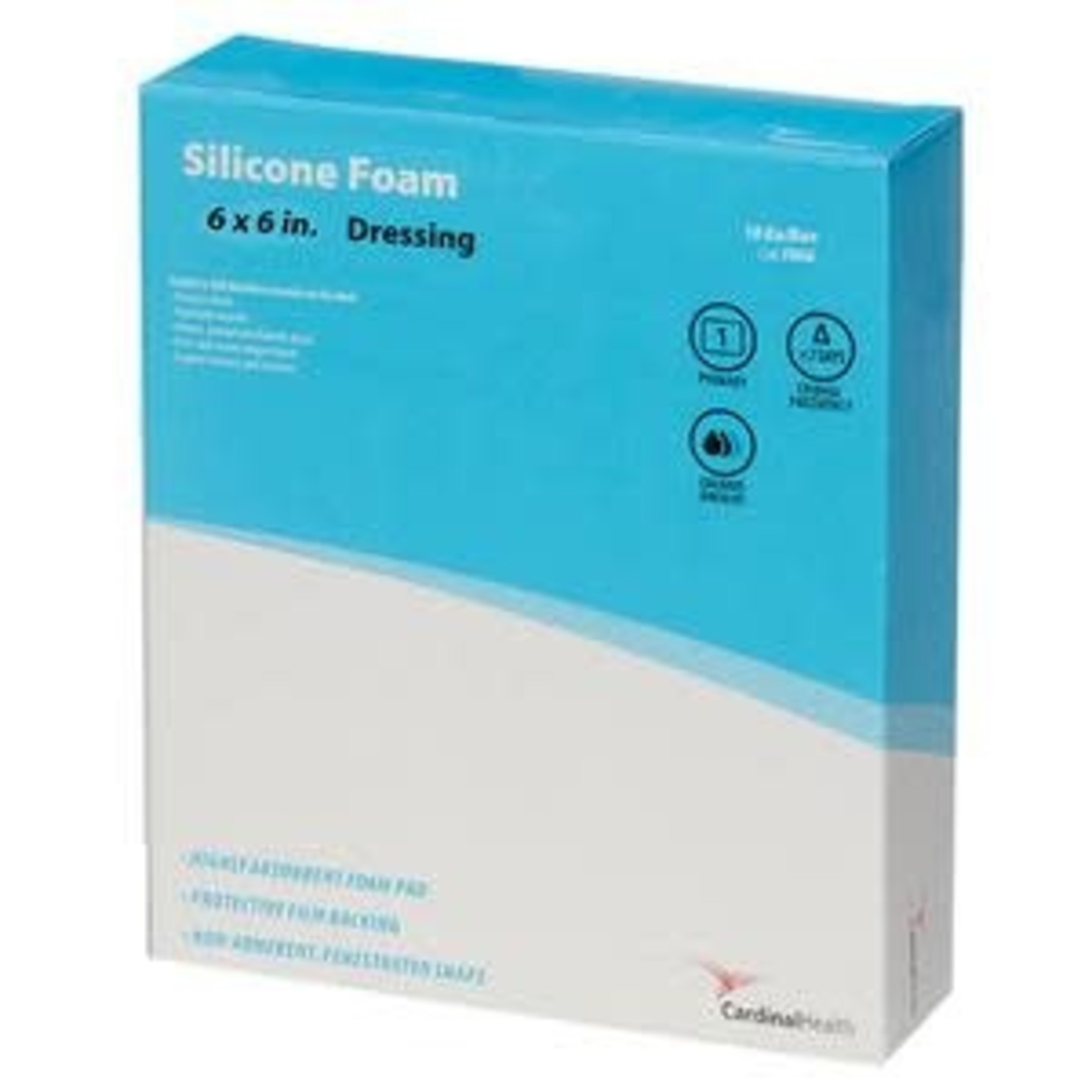 Cardinal Health Foam Dressing, Silicone, Non-bordered - 6" x 6" - 1each
