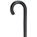 Men’s maple wood cane with crook handle, stained black