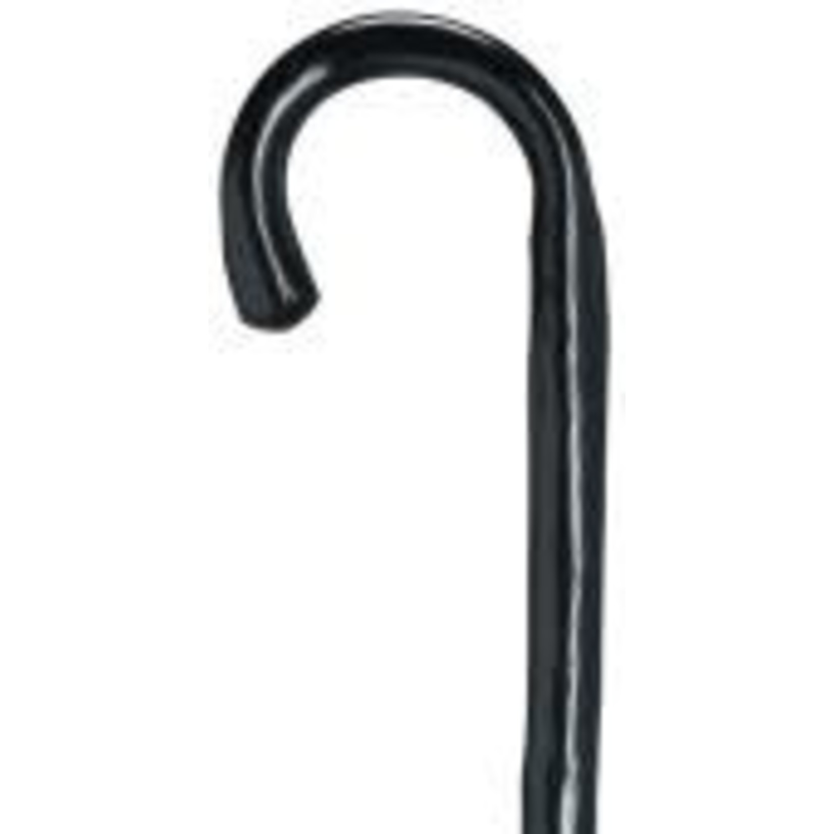 Men’s extra heavy natural chestnut wood cane with crook handle, black stained 36” long