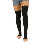 Vive Health Thigh High Compression Stockings Closed Toe ( Small, Black) 15-20 mmhg