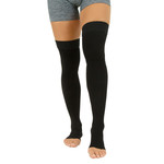 Vive Health Thigh High Compression Stockings Closed Toe ( Medium, Black) 15-20 mmhg