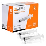 5ml Syringe Sterile with Luer Lock Tip - 100 Syringes (No Needle) Individually Sealed