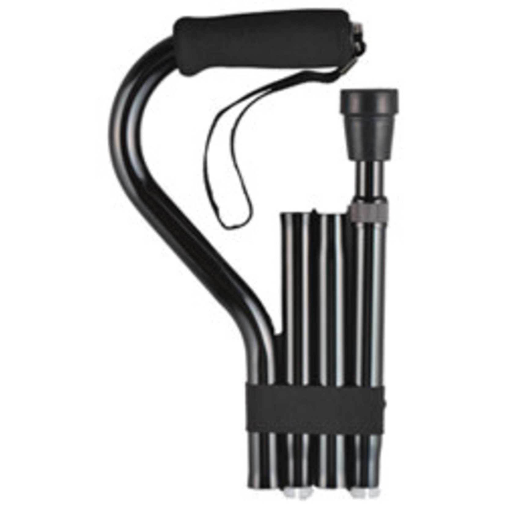Nova Folding Offset Cane Black