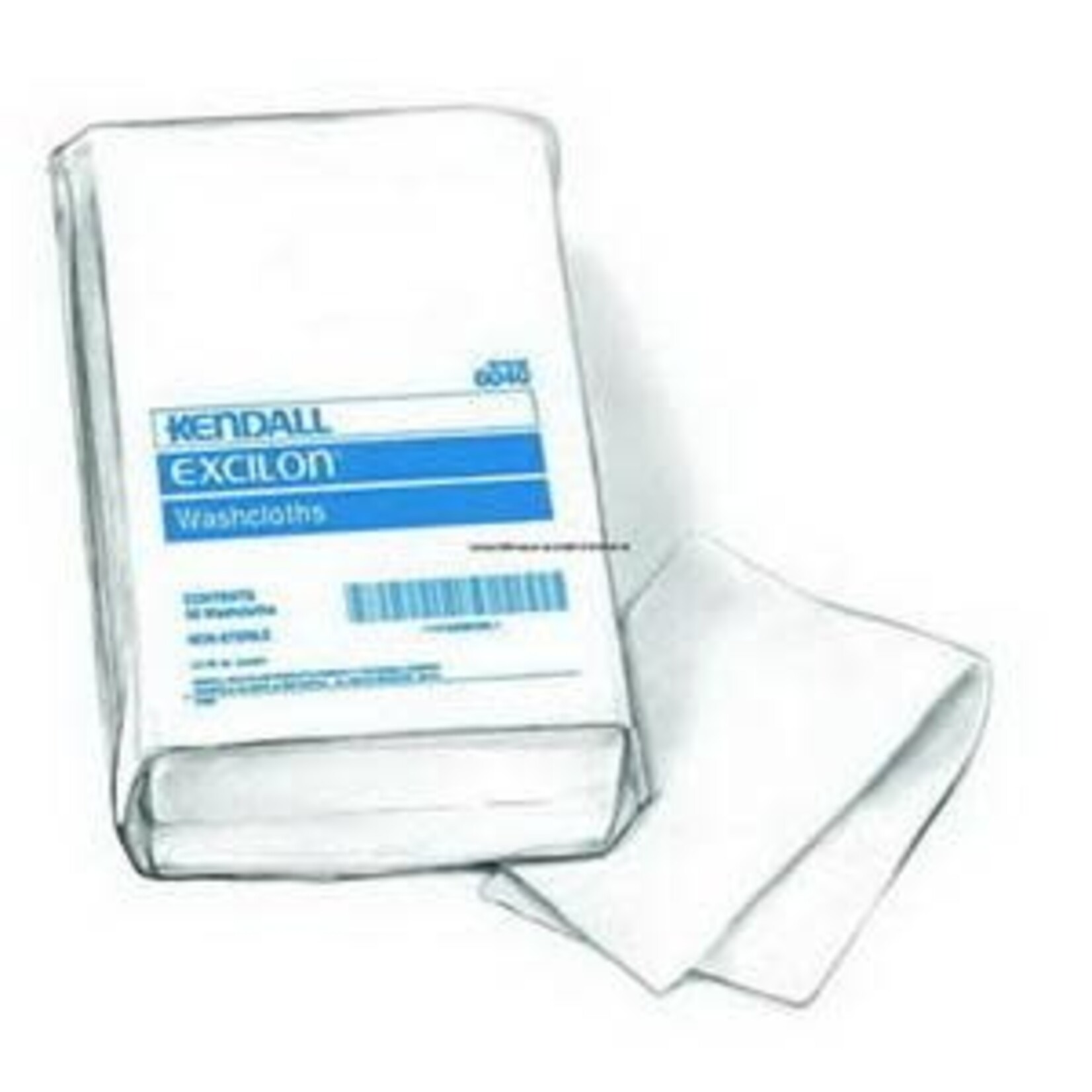 Kendall Excilon™ Washcloth, Novonette Finish, 10" x 13", White (50/pack)