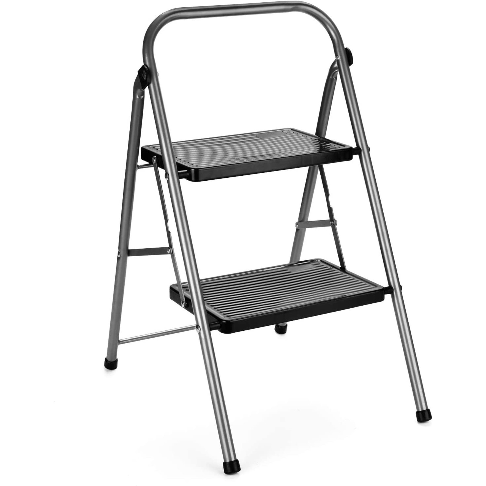 2 Step Ladder Folding Step Stool 2 Steps Stepstool with Handrails Wide Pedal,Heavy Duty Sturdy