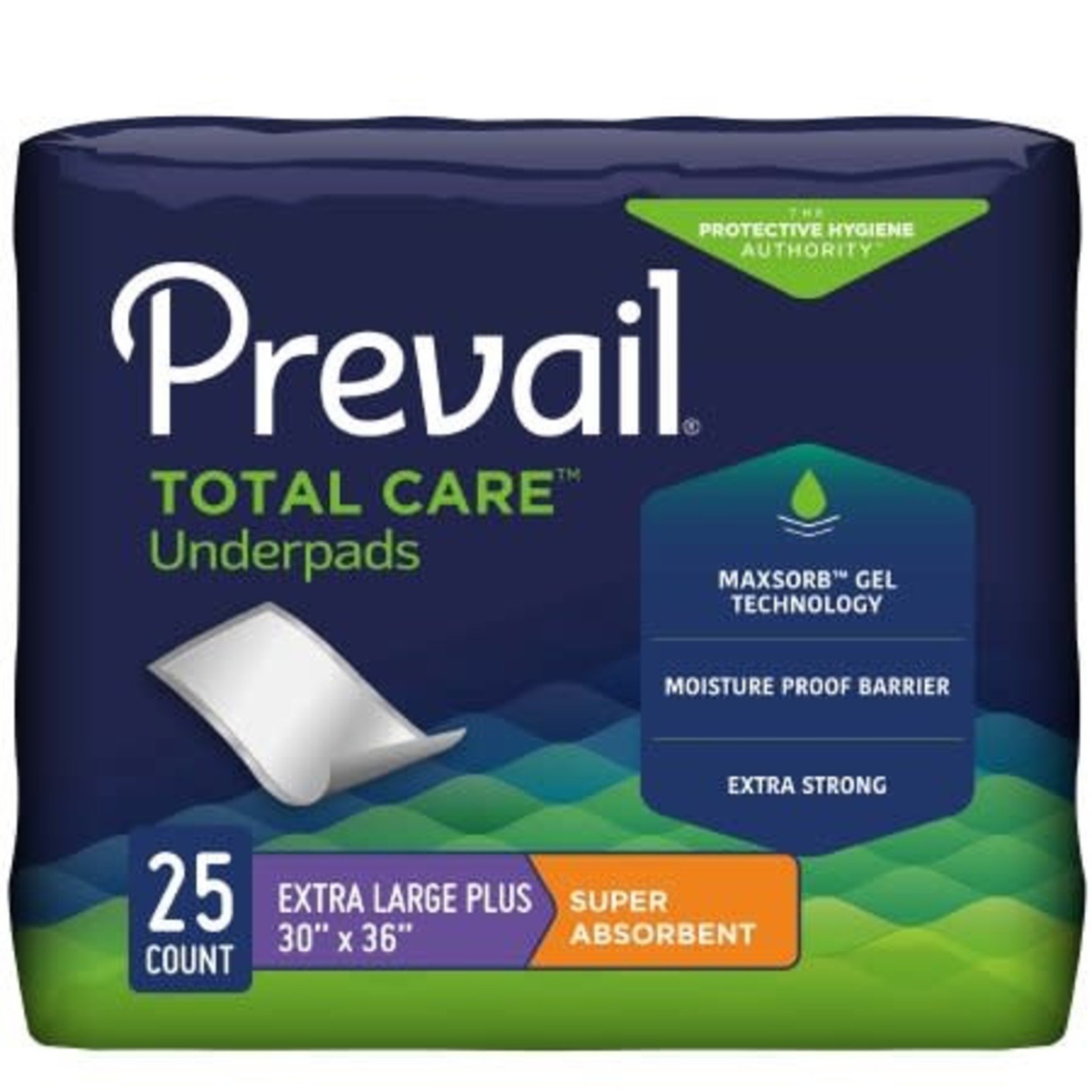 Prevail Underpad Prevail 30 X 36 Inch Disposable Moderate Absorbency 100/CS