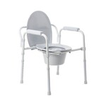 McKesson Commode Chair McKesson Fixed Arm Steel Frame Steel Back Bar / Seat Lid Back 15.5 to 21.75 Inch 350 lbs cap.