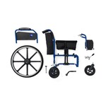Medline Wheelchairs: Hybrid 2 Transport Wheelchair with Removable Desk-Length Arms and Swing-Away Footrests, 300 lb. Weight Capacity, 18" Width