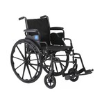 Medline Wheelchairs: K3 Guardian 20" Wide Wheelchair with Full-Length Arms and Elevating Leg Rests