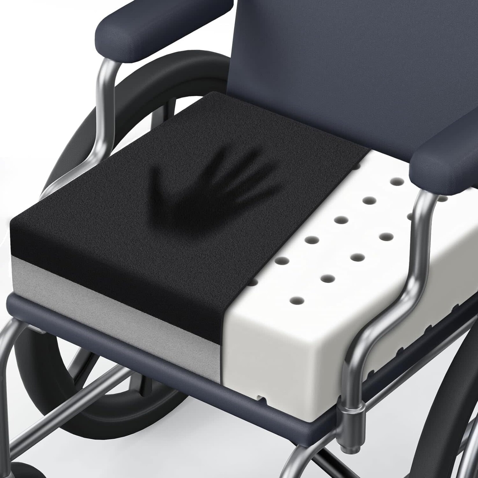 Ventilation Wheelchair Seat Cushions for Tailbone, Pressure Sore & Ulcer Pain Relief, Innovative Breathable Memory Foam for All-day Comfort