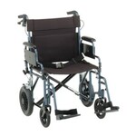 Nova HEAVY DUTY TRANSPORT CHAIR WITH 12" WHEELS, HAND BRAKES, REMOVABLE ARMS - 22" EXTRA WIDE WITH SWING