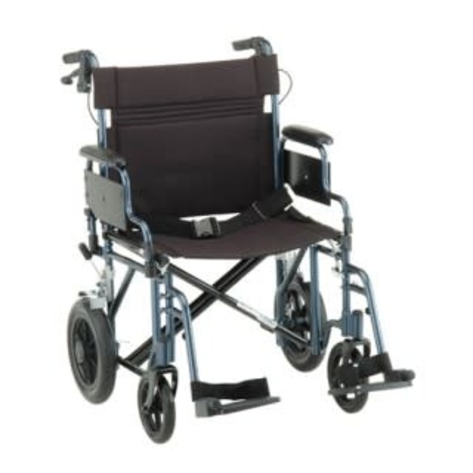 Nova HEAVY DUTY TRANSPORT CHAIR WITH 12" WHEELS, HAND BRAKES, REMOVABLE ARMS - 22" EXTRA WIDE WITH SWING