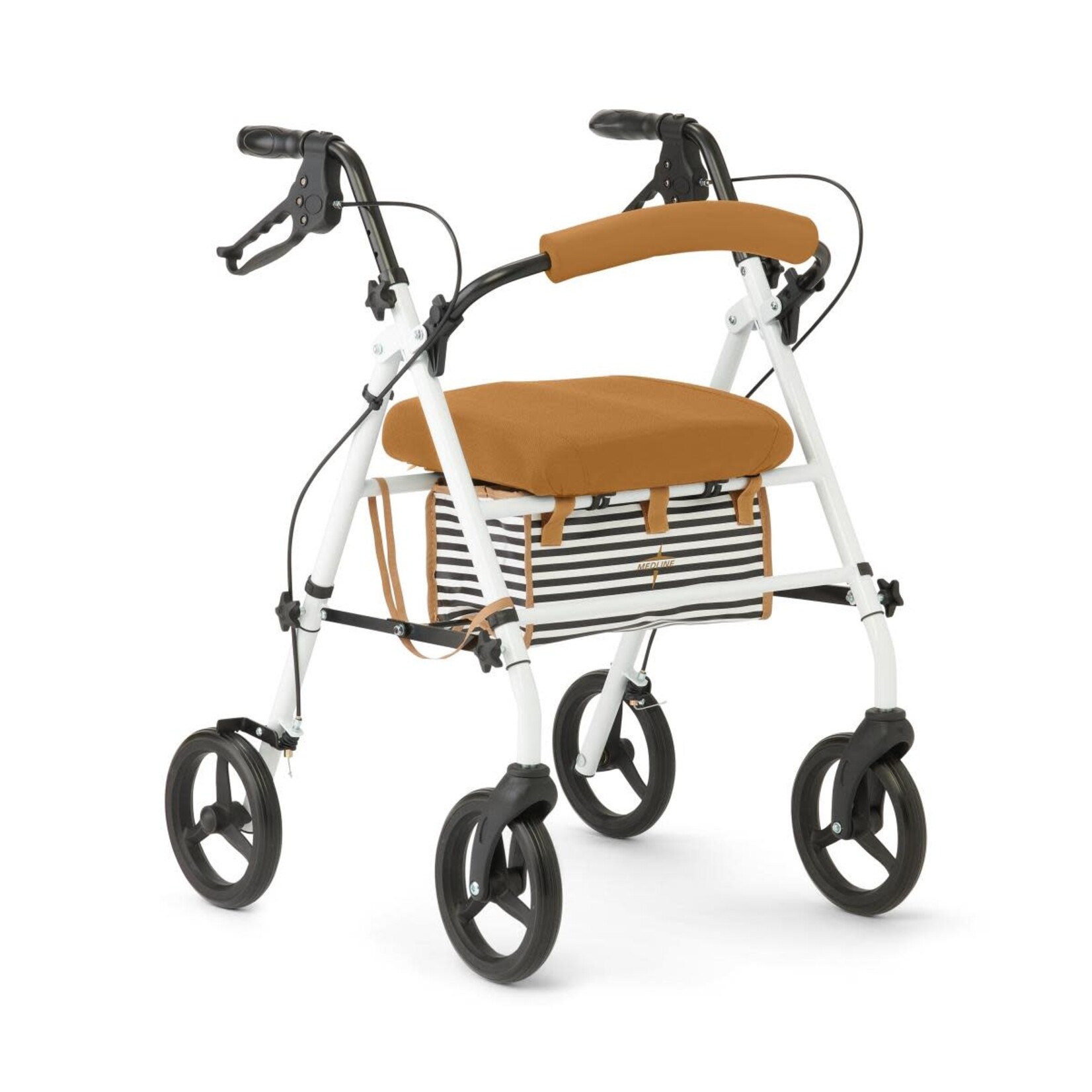 Medline Steel Rollator 8" Wheel, White, Microban