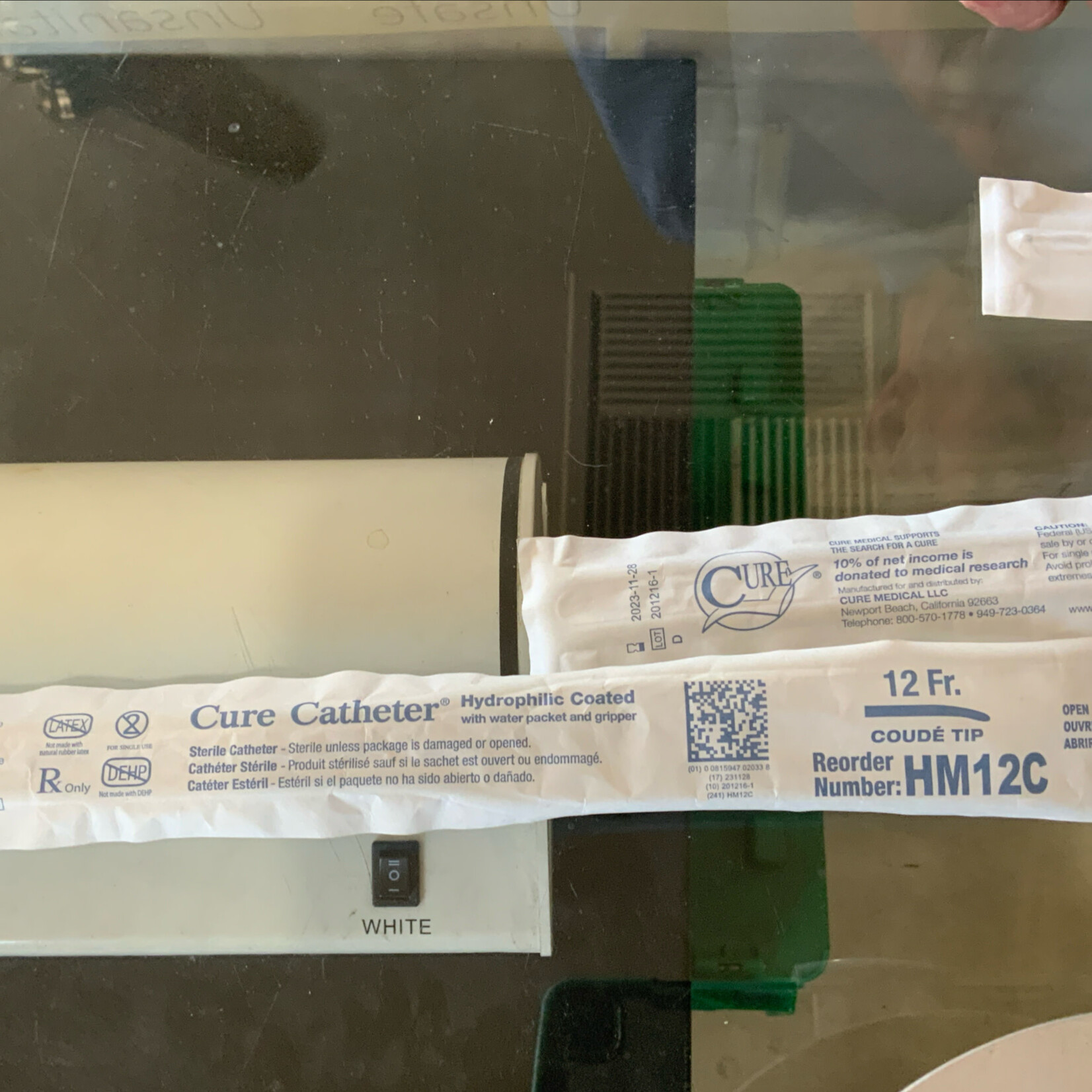 Cure Catheter Hydrophillic Coated 12 FR, Coude Tip