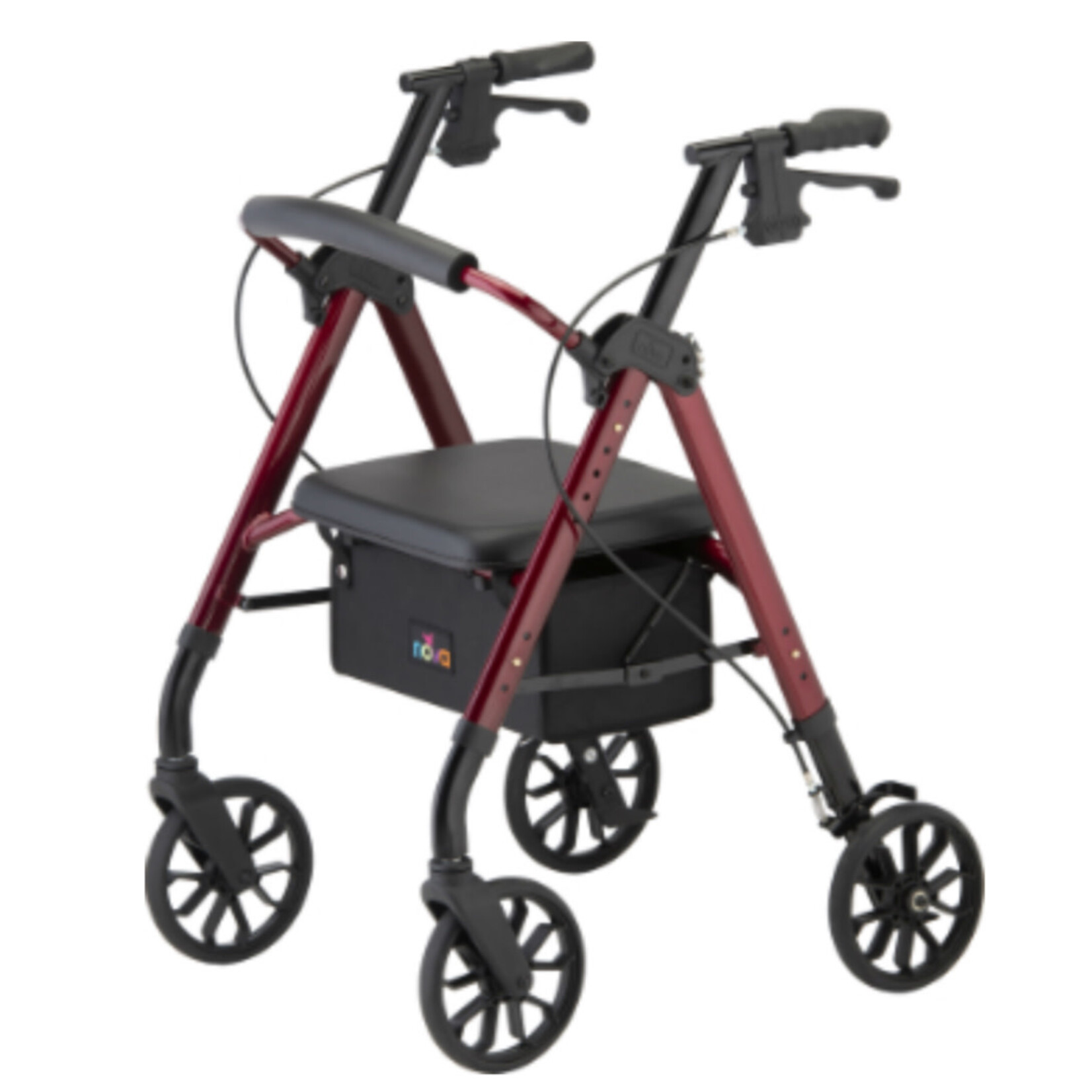 Nova STAR 8 ROLLATOR WALKER, 8" WHEELS & STANDARD SIZE, RED