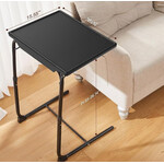 Adjustable TV Tray Table - TV Dinner Tray on Bed & Sofa, Comfortable Folding Table with 6 Height & 3 Tilt Angle Adjustments (Black)