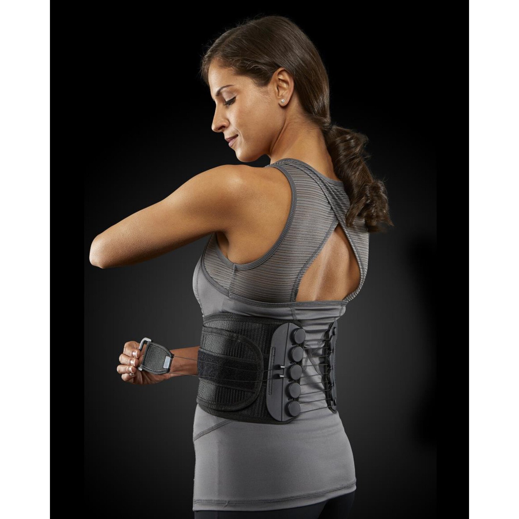 Back Support with Low-Friction Pulley System