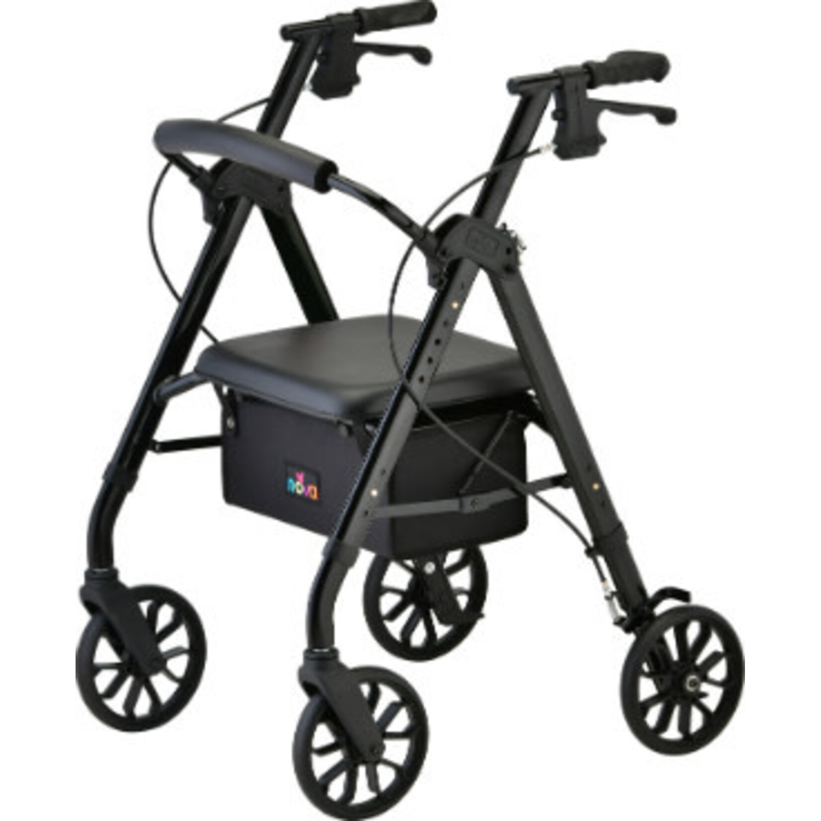 Nova STAR 8 ROLLATOR WALKER, 8" WHEELS & STANDARD SIZE, BLACK