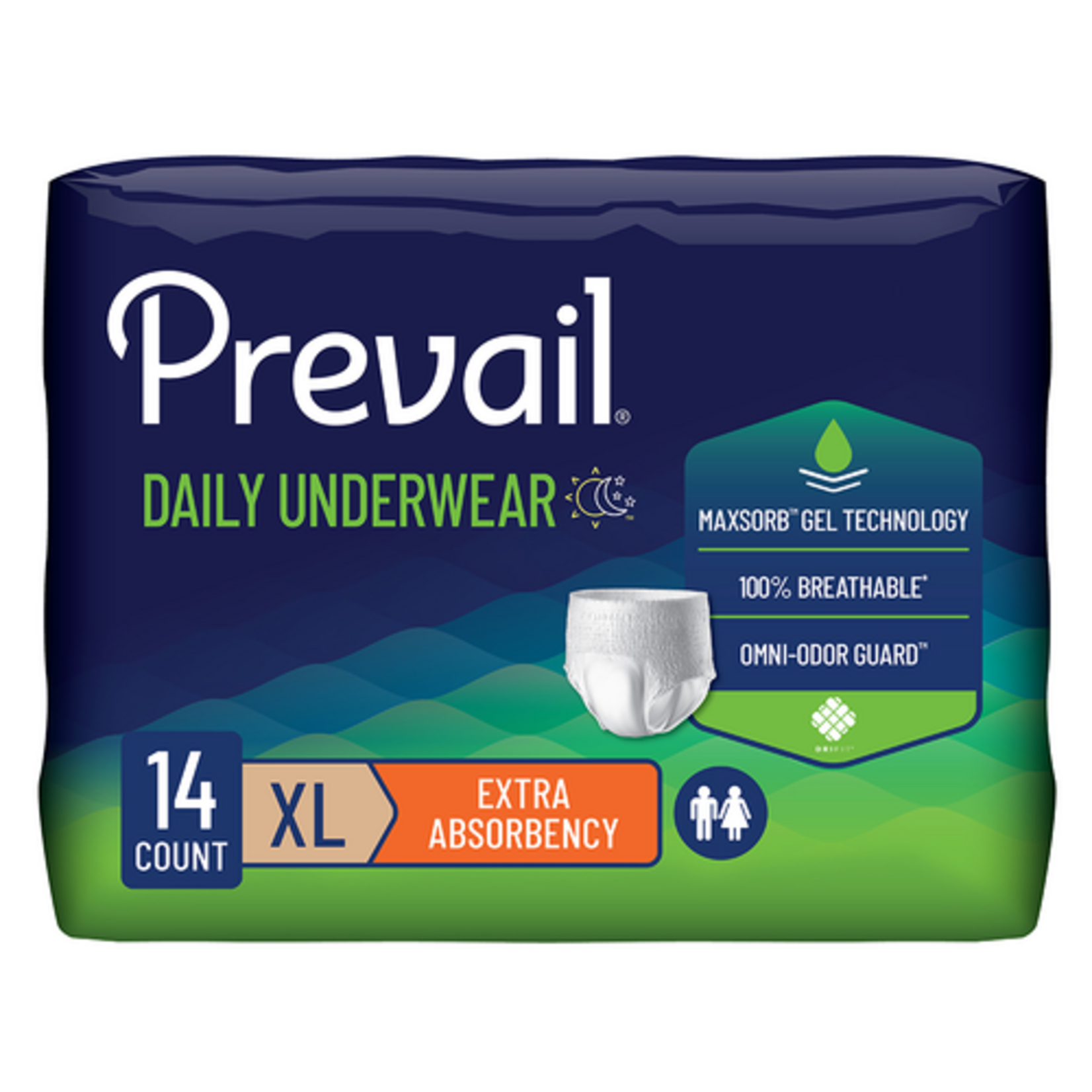 Prevail Protective Underwear, Unisex, Extra Absorbency, Package