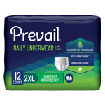 Prevail Protective Underwear, Unisex, Maximum Absorbency, Package, 2XL 68" - 80”